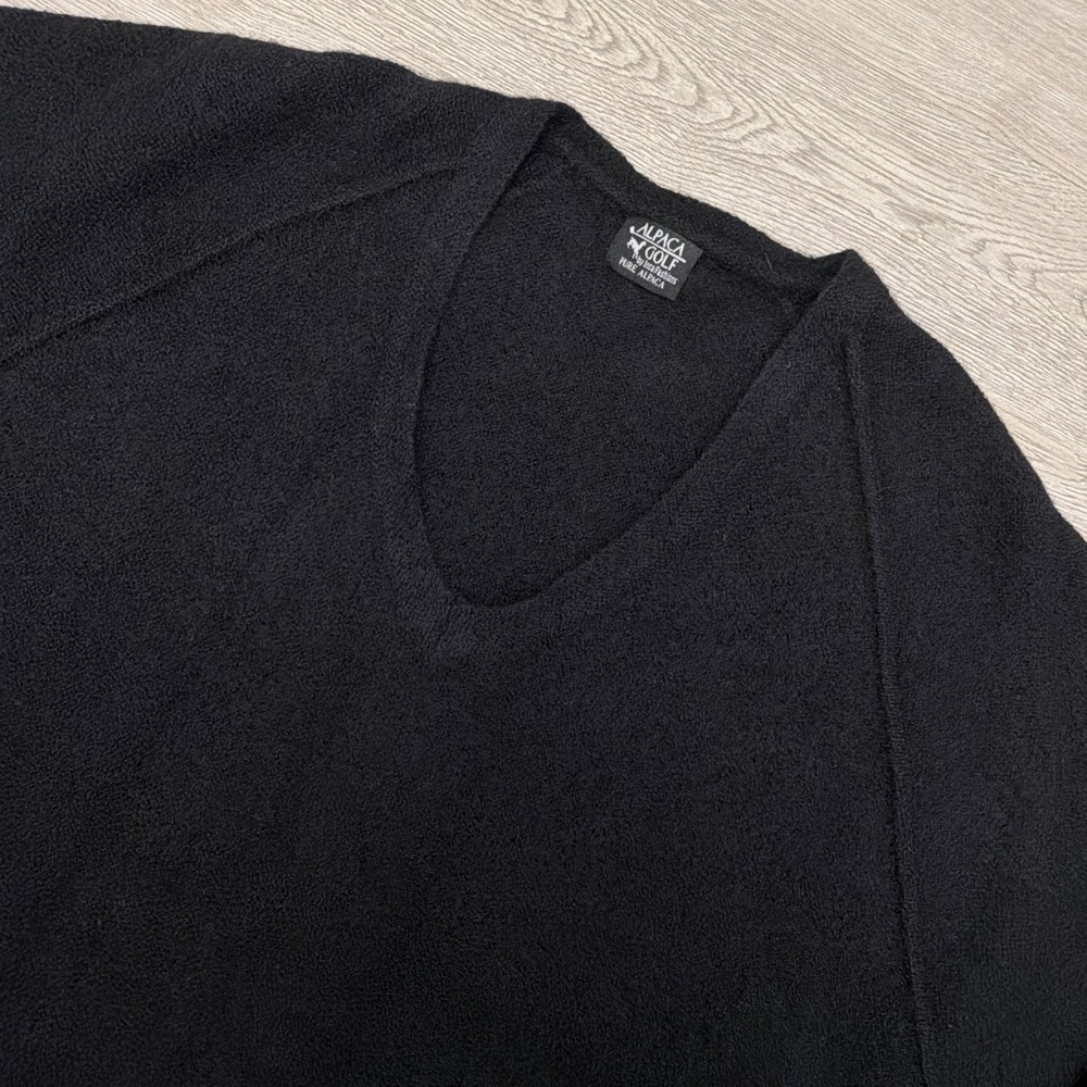 Alpaca Golf By Inca Fashion Sweater Mens XXL Black 100% Alpaca V Neck Knit Peru